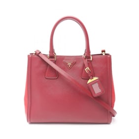 Prada VIT DAINO handbag in Saffiano leather, women's, red