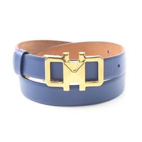 Salvatore Ferragamo Women's Leather Belt, GP, Gold/Blue, 23B856
