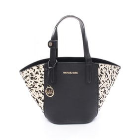 Michael Kors Porta Tote Bag, Leather, Women's, Black/White, 35F1GPAT5H