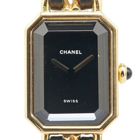 CHANEL Premiere Watch, Size L, H0001, Quartz Movement, Black Dial, Stainless Steel, Leather,