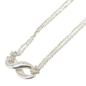 Tiffany & Co. Infinity Necklace, Double Chain, SV925 Silver, Women's