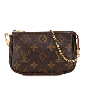 Louis Vuitton Monogram Accessoires Chain Pouch M58009 Brown Leather Women's LOUIS VUITTON