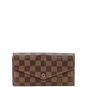 Louis Vuitton Damier Portefeuille Sarah Long Wallet N63209 Brown Leather Women's LOUIS VUITTON