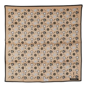 Yves Saint Laurent Saint Laurent YSL logo umbrella print scarf/muffler/handkerchief in beige and