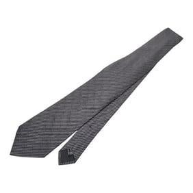 Gucci Interlocking G Regimental Stripe Tie in Gray and Black Silk for Men