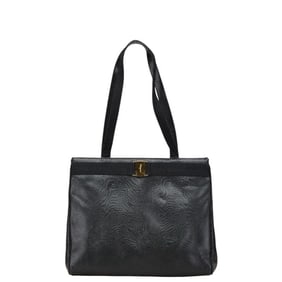 Salvatore Ferragamo Vara Tote Bag/Shoulder Bag BK-21 2530 Black Leather Women's