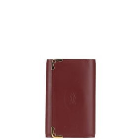 Cartier Must Line 6-Ring Key Case, Bordeaux and Wine Red Leather, Women's