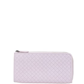 Bottega Veneta Intrecciato Long Wallet with L-shaped Zipper, Purple Leather, Women's