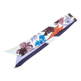 Christian Dior Dior Floral Botanical Print Mitzah Scarf/Muffler in White and Multicolor Silk for