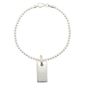 Gucci ball chain plate bracelet in SV925 silver for women.