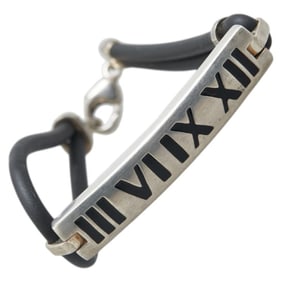 Tiffany Atlas Numeric Bracelet, SV925 Silver and Rubber, Women's, TIFFANY & Co.