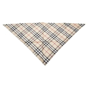 Burberry Nova Check Scarf, Triangle, Beige, Multicolor, Cotton, Women's, BURBERRY