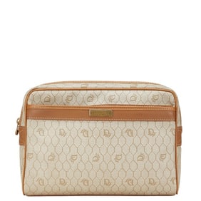 Christian Dior Dior Honeycomb Clutch Bag/Second Bag in Beige and Brown Leather for Women
