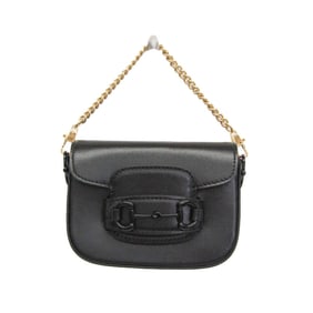 Gucci Horsebit 1955 Mini Bag 726863 Women's Leather Pouch,Shoulder Bag Black