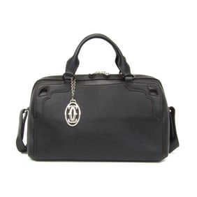 Cartier Marcello Small Boston Bag Women's Leather Boston Bag,Shoulder Bag Black