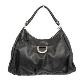 Gucci Abby 189833 Women's GG Leather Shoulder Bag Black