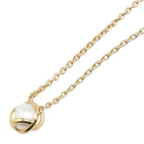 Fendi F logo necklace in gold with faux pearls for women.