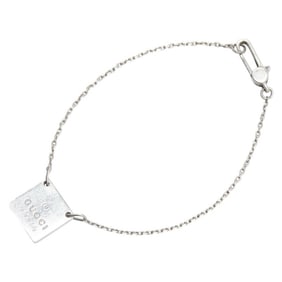 Gucci Logo Square Plate Bracelet #18 SV925 Silver Women's GUCCI
