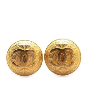 Vintage Chanel Coco Mark Earrings, Gold Plated, Women's, CHANEL