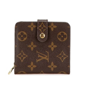 Louis Vuitton Monogram Compact Zip Bifold Wallet M61667 Brown Leather Women's LOUIS VUITTON