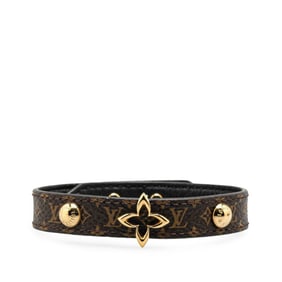 Louis Vuitton Monogram Blooming Bracelet #19 M6534 Brown Leather Women's LOUIS VUITTON