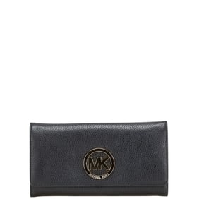 Michael Kors Women's Black Leather Long Wallet