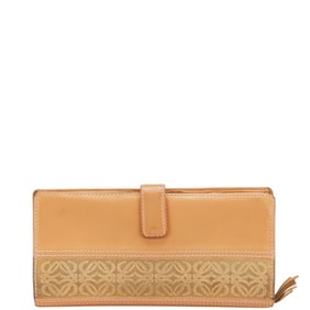 LOEWE Anagram Long Wallet in Beige Leather and Suede for Women