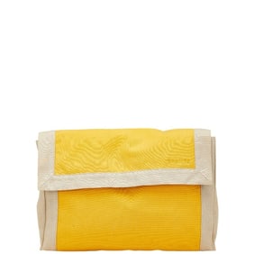 Hermes Tapidsel Clutch Bag/Second Bag Yellow Canvas Women's HERMES