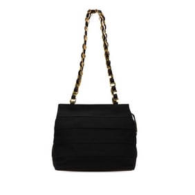 Salvatore Ferragamo Vara Chain Tote Bag/Shoulder Bag AU-21 5252 Black Canvas and Leather Women's