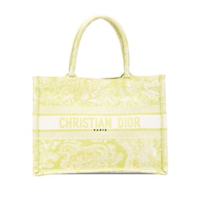 Christian Dior Dior Book Tote Medium Bag Light Green Canvas Women's