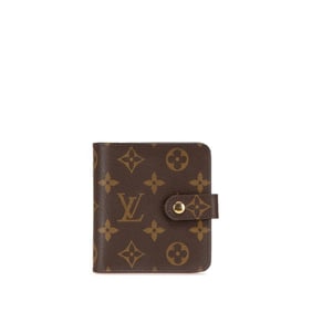 Louis Vuitton Monogram Compact Zip Bifold Wallet M61667 Brown Leather Women's LOUIS VUITTON
