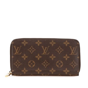 Louis Vuitton Monogram Zippy Wallet, Round Zipper Long Wallet M41895, Brown Fuchsia, Women's, LOUIS