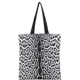 Saint Laurent Leopard Print Tote Bag in Black and Grey Cotton with Recycled Cotton. Women's. SAINT