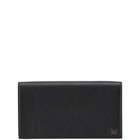 Dunhill logo long wallet in black leather for women.