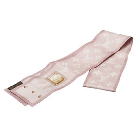 Louis Vuitton Monogram Bandeau New Denim Scarf M72339 Rose Clair Pink Silk Women's LOUIS VUITTON