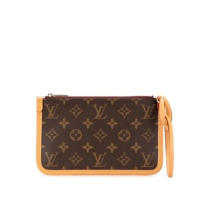 Louis Vuitton Monogram Carryall NMPM Accessory Pouch M46203 Brown Leather Women's LOUIS VUITTON