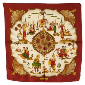 Salvatore Ferragamo all-over print scarf/muffler in red and multicolor for women