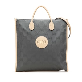 Gucci GG Nylon Off the Grid Long Handbag/Shoulder Bag 2WAY 630355 Gray/Beige Leather Women's GUCCI