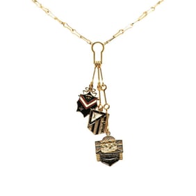 Louis Vuitton TRUNKS & BAGS Rhinestone Necklace M68391 Gold Multicolor Plated Women's LOUIS VUITTON