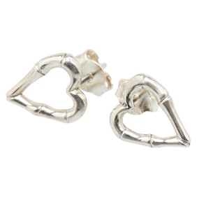 Gucci Bamboo Heart Stud Earrings in SV925 Silver for Women