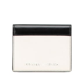 Prada Women's Bifold Wallet in White and Black Leather