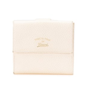 Gucci Double Hook Bifold Wallet 368233 White Leather Women's GUCCI