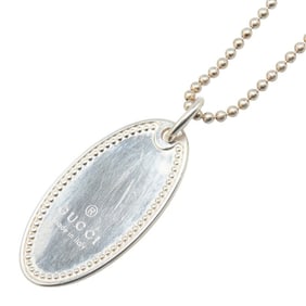Gucci Oval Plate Necklace with Ball Chain, SV925 Silver, Women's, GUCCI