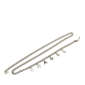 CHANEL logo chain belt in silver metal for women