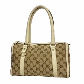 Gucci Tote Bag GG Canvas 130942 Brown Beige Champagne Women's