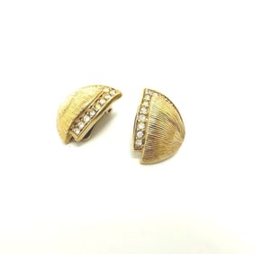 Christian Dior Dior rhinestone earrings GP women's gold