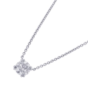 Harry Winston Necklace Round Cut Solitaire Pendant with 1 Diamond (0.72ct) in Pt950 (PIDPRD010SI)