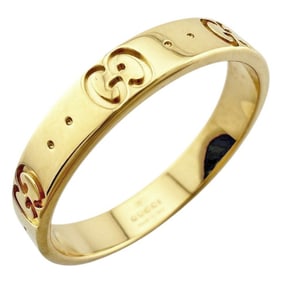 Gucci Icon Ring, size 21, 18k gold, men's.