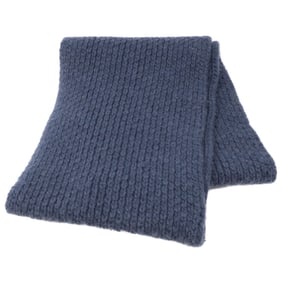 HERMES 100% Cashmere Knit Neck Warmer Scarf, Navy, Women's