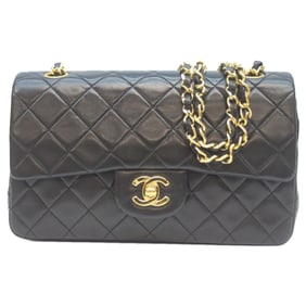 CHANEL No. 1 A01113 Black Lambskin Double Flap Matelasse 23 Chain Shoulder Bag with GD Hardware,